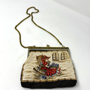 - Vintage Tapestry/Knit Handmade‎ Bag